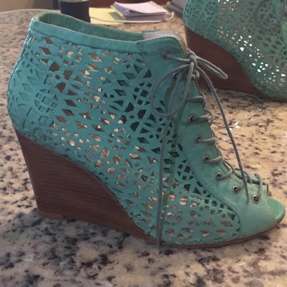 Stuart Weitzman lace up wedges